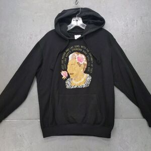 Maya Angelou Still‎ I'll Rise Floral Rose Graphic Hoodie Sweatshirt Sz M 7-9